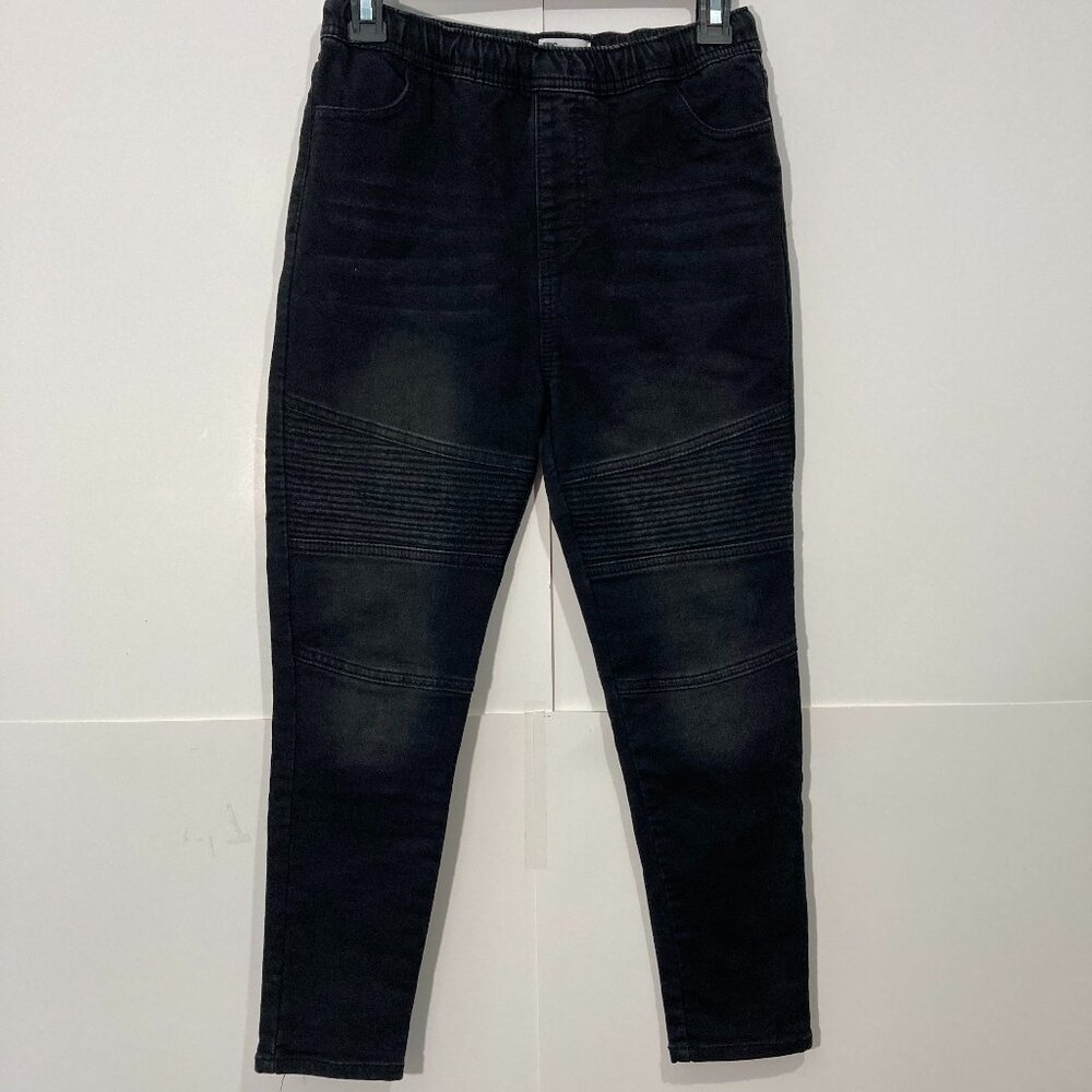 Epic Threads Boys Denim Pants Jeans Moto Black Elastic Waist Pull on size 10